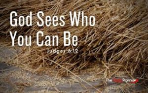 Straw on ground - "God sees who you can be" - Judges 6:12