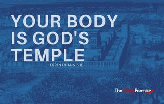 Blue background with the words "Your Body is God's Temple - 1 Corinthians 3:16"