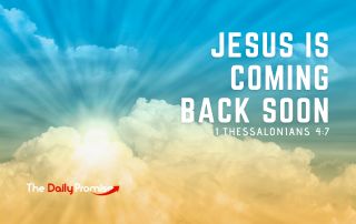 Sun shining through the clouds - "Jesus is Coming Back Soon" - 1 Thessalonians 4:17
