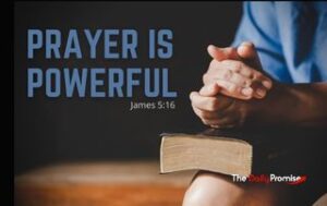 Man with folded hands on the Bible - Prayer is Powerful - James 5:16