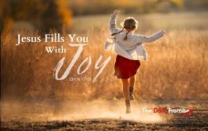Young girl skipping with joy. "Jesus Fills You With Joy"