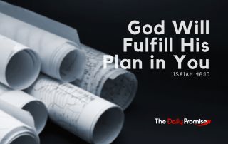 Rolled-up blueprints. "God Will Fulfill His Plan in You.