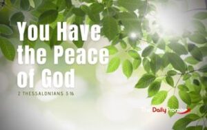 Green leaves with the caption "You Have the Peace of God"