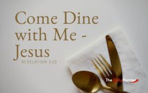Picture of silverware on a napkin. "Come Dine With Me" - Revelation 3:2