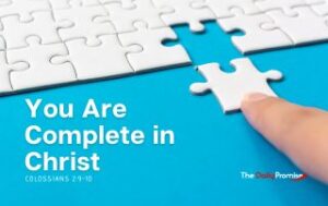 Puzzle on Blue Background - You Are Complete in Christ - Colossians 2:9-10