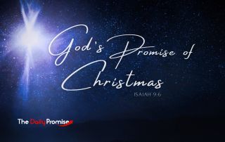 A Christmas star with a dark background. "God's Promise of Christmas" - Isaiah 9:6
