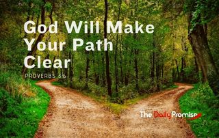 A path that splits into 2 directions. "God Will Make our Path Clear"