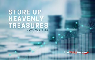 Blue financial background - "Store up Heavenly Treasures" - Matthew 6:19-20
