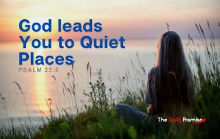 Woman at lake - "God Leads You to Quiet Places"