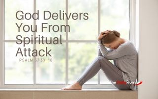 A woman sitting in front of a window with her head in her hands. "God Delivers You From Spiritual Attack" - Psalm 37:39-40