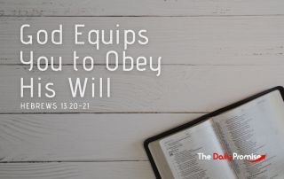 An open bible on a grach ship lock background. "God Quips You to Obey His Will" - Hebrews 13:20-21
