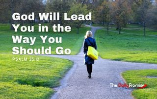 A woman standing at a fork in the road. - "God will lead you in the way you should go.