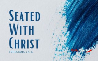 Blue splash on white background - "Seated with Christ" - Ephesaisn 2:5-6