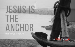 Boat anchor in black and white. "Jesus is the Anchor" Hebrews 6:19-20