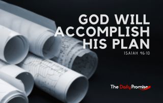 A set of blueprints against a black background." God Will Accomplish His Plan"