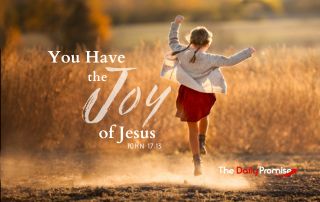 A young girl skipping with joy. "You Have the Joy of Jesus"