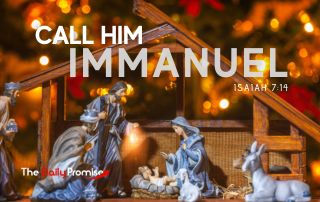 Manger scene with the words - "Call Him Immanuel" - Isaiah 7:14