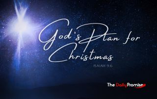 A Christmas star against a dark blue star background. "God's Plan for Chrismas" Isaiah 9:6