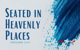 Blue splash on white background - "Seated in Heavenly Places" - Ephesians 2:5-6