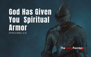 A suit of armor in the blue background. "God Has Given You Spiritual Armor" Ephesians 6:13