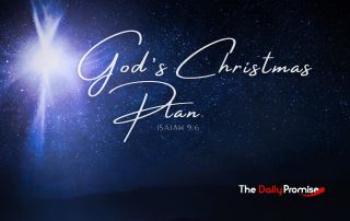 A Christmas star against a dark blue star background. "God's Christmas Plan" Isaiah 9:6