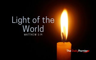 A candle shinning in the darkness. "Light of the World." Matthew 5:14