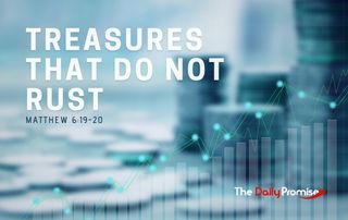 Blue financial background - "Treasures That Do Not Rust" - Matthew 6:19-20