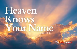 A picture of clouds with the sun breaking through. "Heaven Knows Your Name"